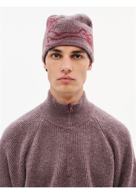 cappello moscot mohair mixed knit beanie uomo marrone HIKING PATROL | AW25303MAROON